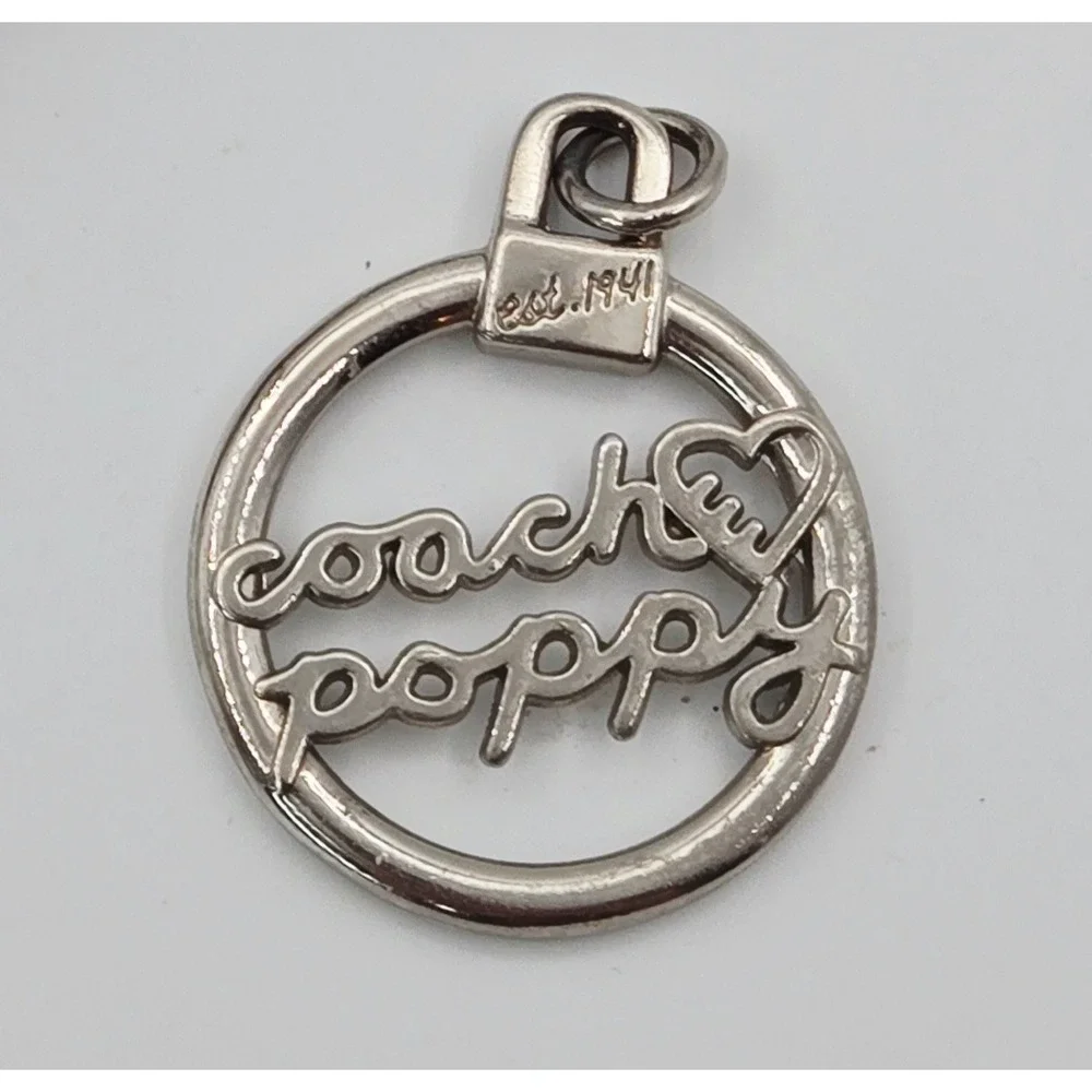 Coach Silver Metal Round Disc 